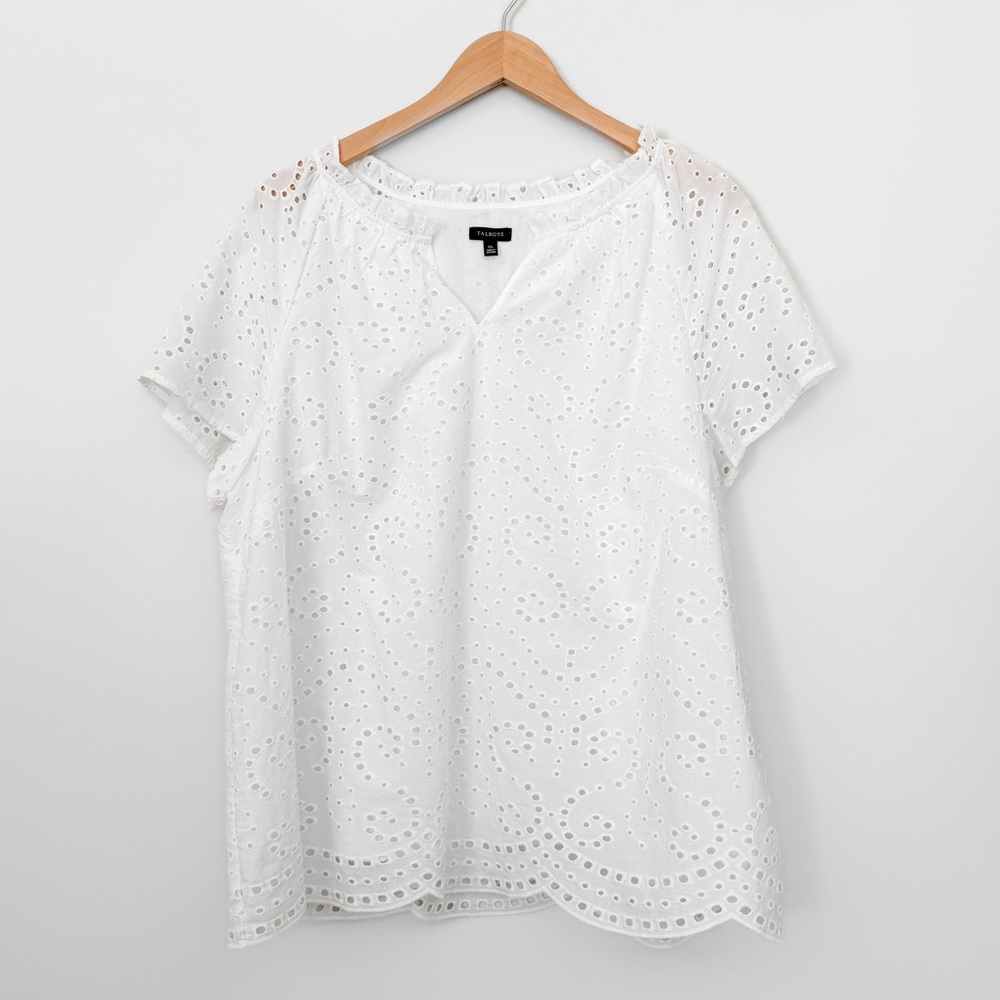 Talbots Eyelet Top
